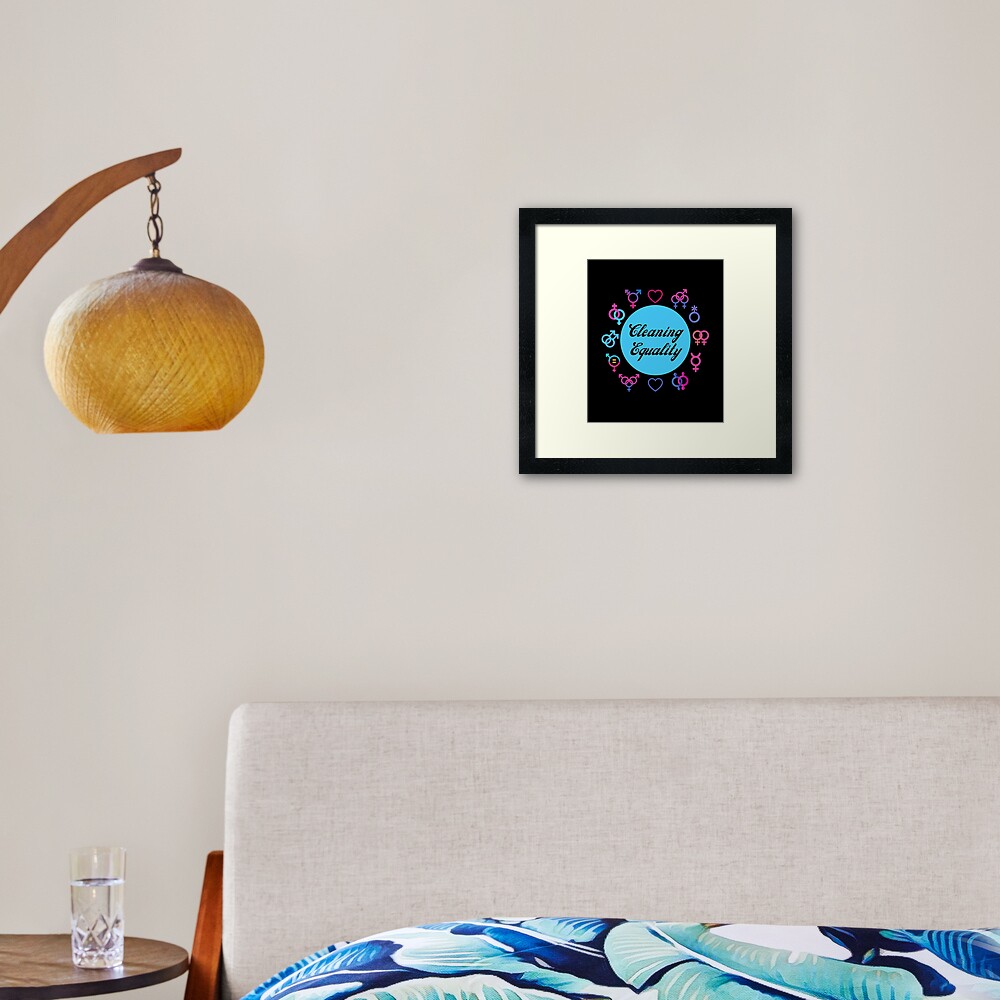Cleaning Equality Gender Inclusive Housekeeping Pride Framed Art Print