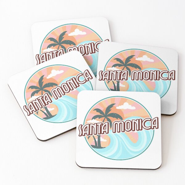 Artikelvorschau, Retro Santa Monica Beach Kalifornien Ozeanwellen entworfen und verkauft von Samsdesignshop.