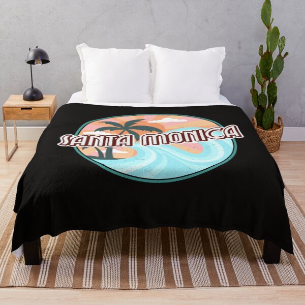 Artikelvorschau, Retro Santa Monica Beach Kalifornien Ozeanwellen entworfen und verkauft von Samsdesignshop.