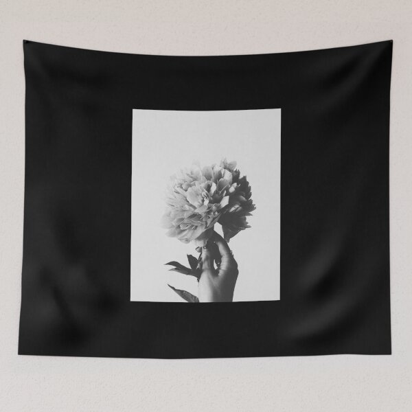 Item preview, Black and white flower print designed and sold by Anamika Mehta.