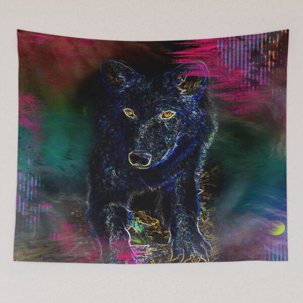 Item preview, Glowing Neon Arctic Wolf Abstract designed and sold by McGee-Artistry.