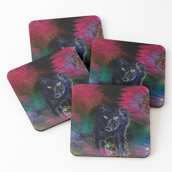 Item preview, Glowing Neon Arctic Wolf Abstract designed and sold by McGee-Artistry.