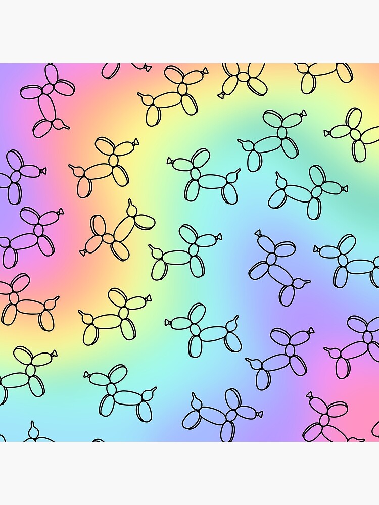 "Colorful Balloon Dogs Print! (Curvy Pastel Rainbow Gradient)" Poster ...