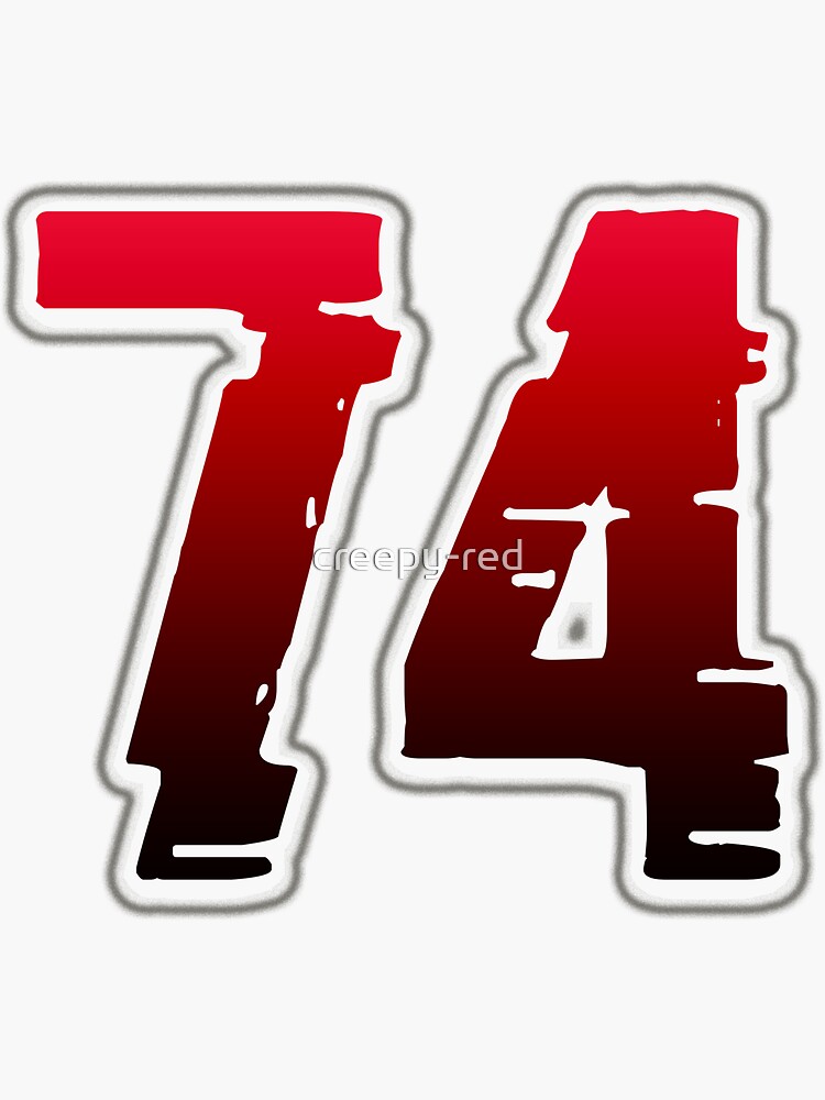 "Creepy Red Number 74" Sticker For Sale By Creepy-red | Redbubble