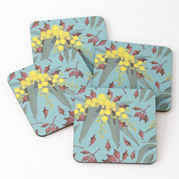Item preview, Golden Wattle Eucalyptus - Blue and Yellow designed and sold by Sketchbook Designs.