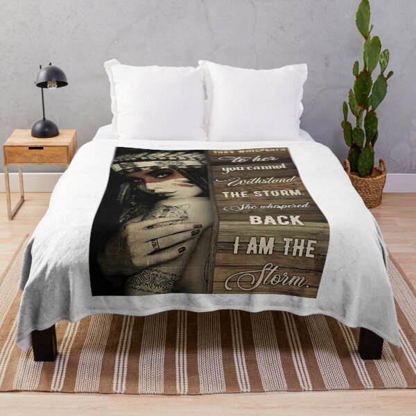 Item preview, Native American She Whispered Back I Am The Storm Poster designed and sold by RadanaMJohnova.