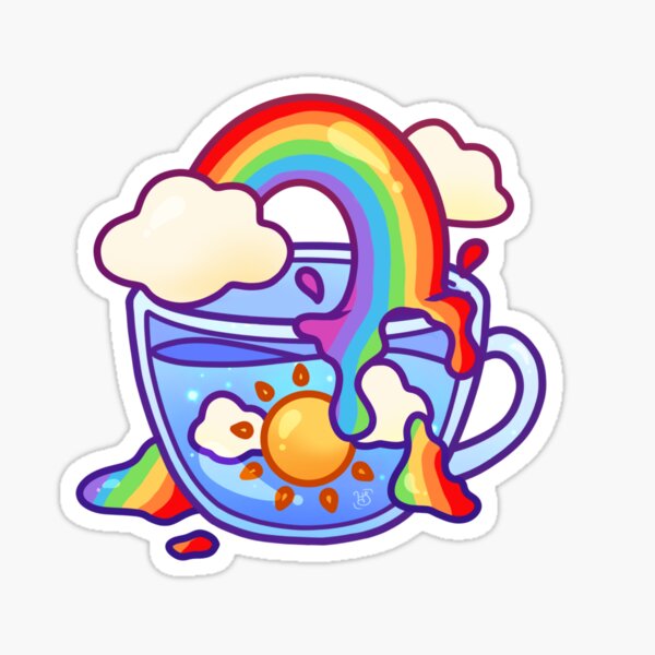 Rainbow Sky Teacup Sticker