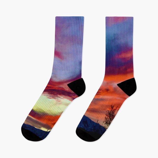 Item preview, sunset over mountains designed and sold by countrypines.