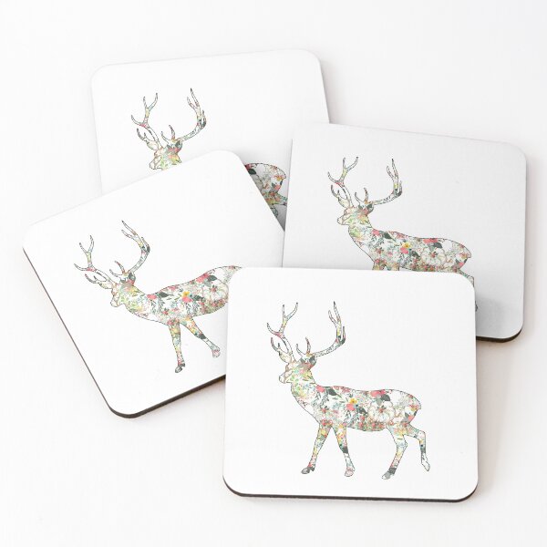 Item preview, Stag floral pattern designed and sold by vashumaso.