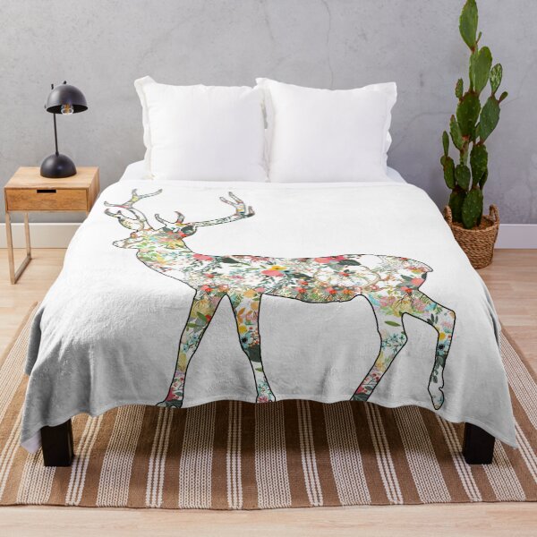 Item preview, Stag floral pattern designed and sold by vashumaso.