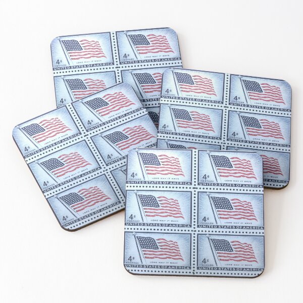Item preview, American Flag, USA Long May It Wave 1957 Vintage Postage Stamp  designed and sold by Factory57.
