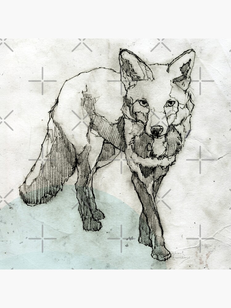 Thumbnail 2 von 2, Galeriedruck, Fuchs Zeichnung designt und verkauft von ghostwillow.