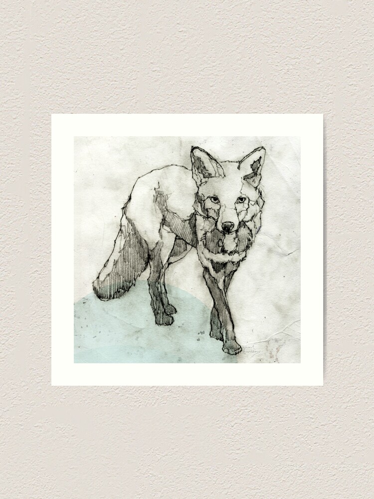 Alternative Ansicht von Fuchs Zeichnung Kunstdruck