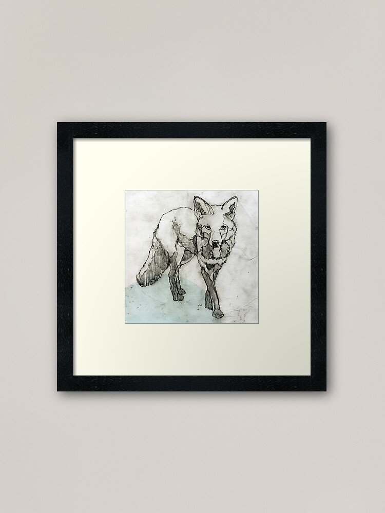 Alternative Ansicht von Fuchs Zeichnung Gerahmter Kunstdruck