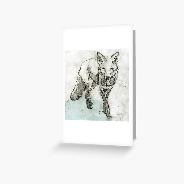 Fuchs Zeichnung Grußkarte