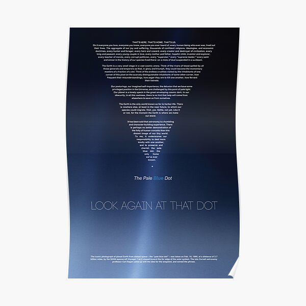 Carl Sagan American Astronomer, Pale Blue Dot - revisited 2020 | Cosmos Posters & Prints Poster