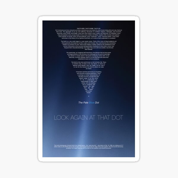 Carl Sagan American Astronomer, Pale Blue Dot - revisited 2020 | Cosmos Posters & Prints Sticker