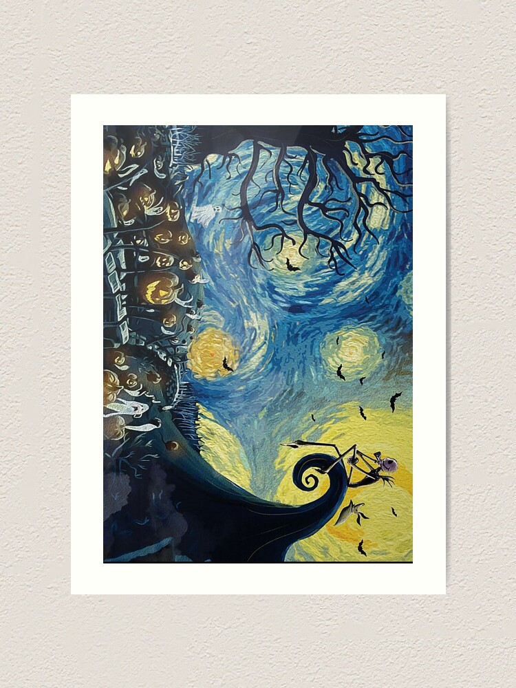 Nightmare Before Christmas Jack Skellington Starry Night