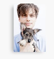 Matthew Gray Gubler with dog Metal Print