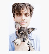 Matthew Gray Gubler with dog Photographic Print