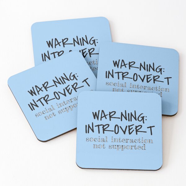 Item preview, Warning: introvert social interaction not supported - light blue designed and sold by introvertcafe.