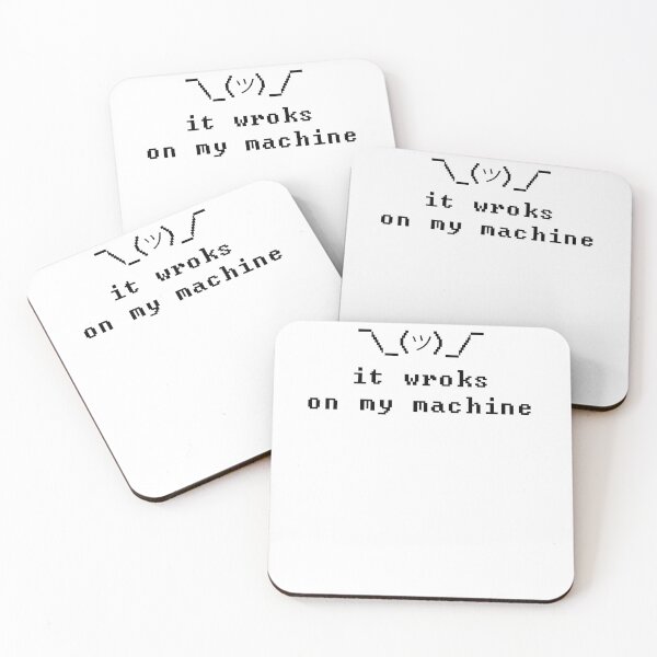 Item preview, Shrug | It Works On My Machine Funny Programmer Excuse Black Design designed and sold by SkyStract.