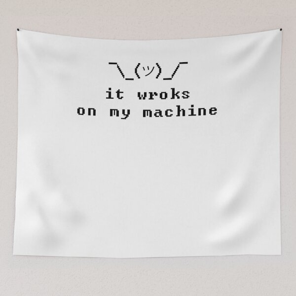 Item preview, Shrug | It Works On My Machine Funny Programmer Excuse Black Design designed and sold by SkyStract.