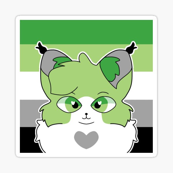 Aromantic Pride Cat Sticker