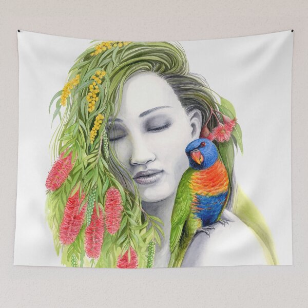 Item preview, Connection with Mother Nature - Australian flora and Rainbow Lorikeet by Nadya Neklioudova designed and sold by Nadya Neklioudova.