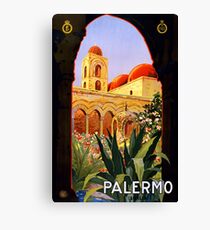 Palermo Sicily Vintage Travel Poster Canvas Print