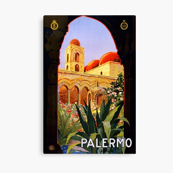 Palermo Sicily Vintage Travel Poster Canvas Print