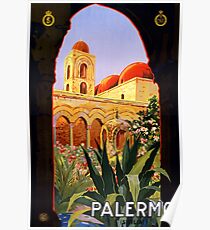 Palermo Sicily Vintage Travel Poster Poster