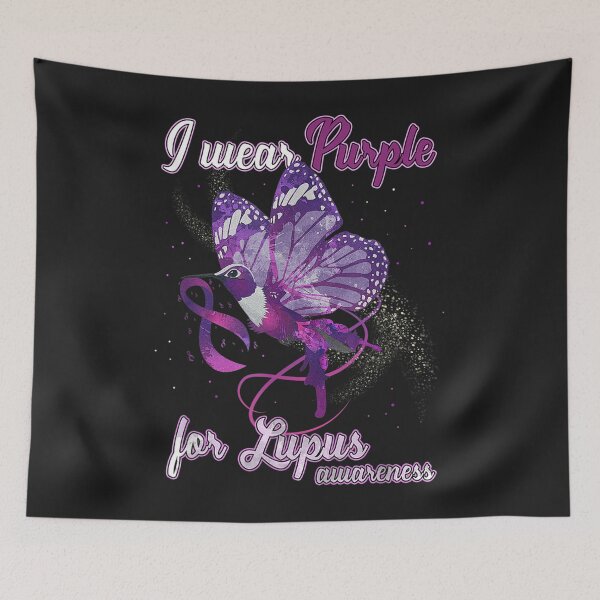 Artikelvorschau, Ich trage Lila für Lupus Awareness Hummingbird Butterfly Art TShirt41 entworfen und verkauft von blancatawa.