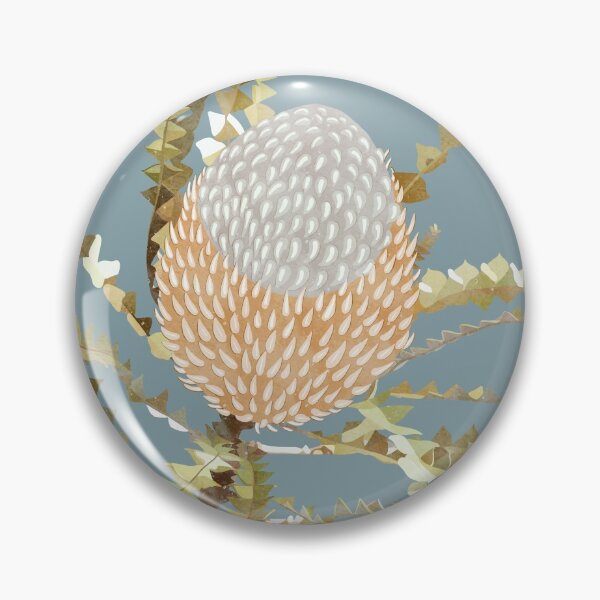 Item preview, “Banksia” | Dusty Blue Background designed and sold by LiseHoltArt.