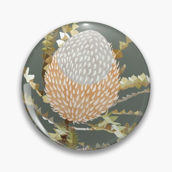 Item preview, "Banksia" | Dusty Deep Green Background designed and sold by LiseHoltArt.