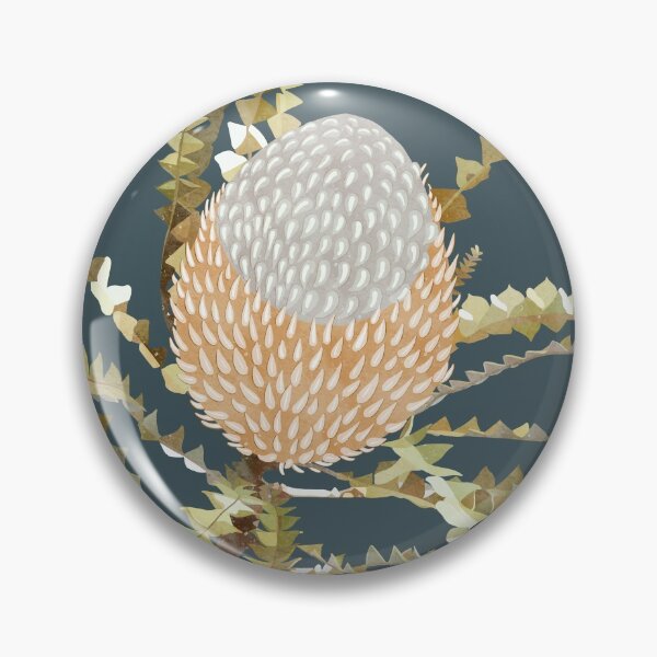 Item preview, "Banksia" | Dusty Deep Blue Background designed and sold by LiseHoltArt.