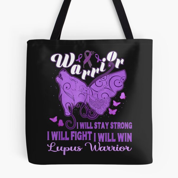 Item preview, Lupus Awareness Warrior Purple Ribbon Butterfly Wolf Womens TShirt38 designed and sold by blancatawa.