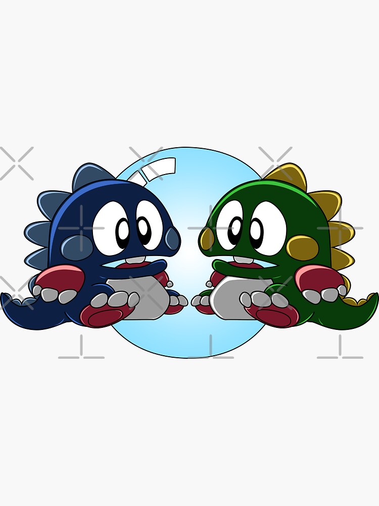 Thumbnail 3 of 3, Sticker, Shadowy Bubble Bobble Vector Design designed and sold by djspacegr.