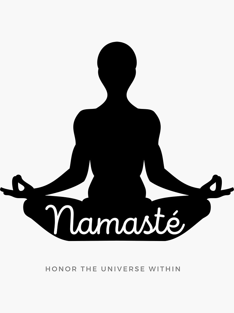 "Namaste Yoga, Meditation, Grounding & Gratitude" Sticker for Sale by
