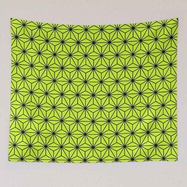 Item preview, Arctic Lime Yellow Asanoha - Japanese Traditional Pattern designed and sold by KinitaDesign.