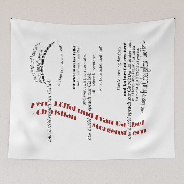 Item preview, Mr. Spoon and Mrs. Gabel - Children's Poem by Christian Morgenstern x German Poem Font Play - Mr. Spoon and Miss. Fork Nursery Rhyme German Literature Classic designed and sold by sthNnth.