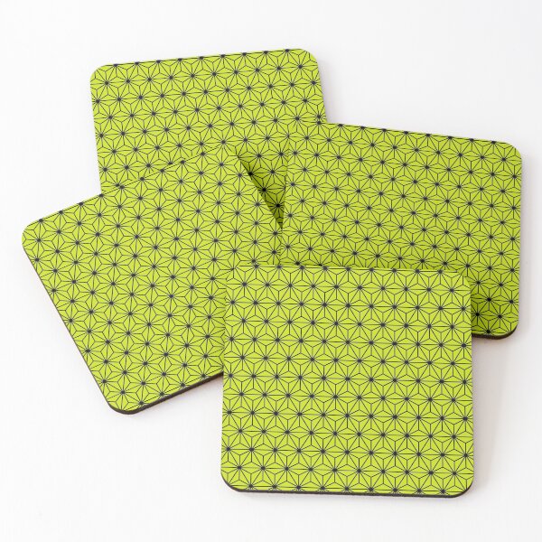Item preview, Bitter Lemon Yellow Asanoha - Japanese Traditional Pattern designed and sold by KinitaDesign.