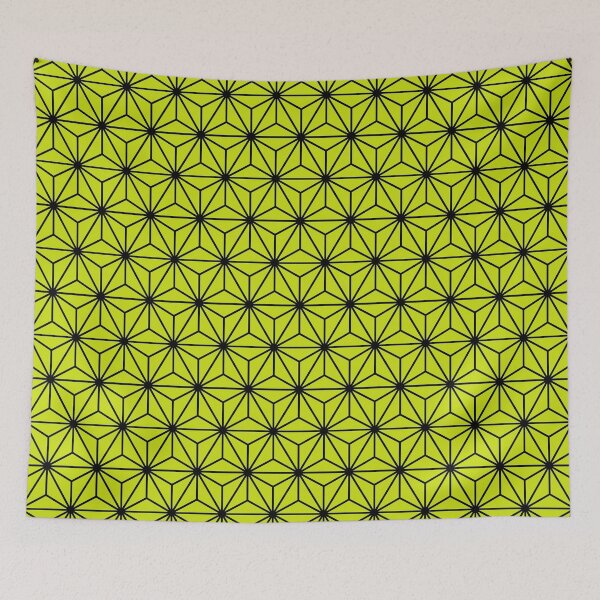 Item preview, Bitter Lemon Yellow Asanoha - Japanese Traditional Pattern designed and sold by KinitaDesign.