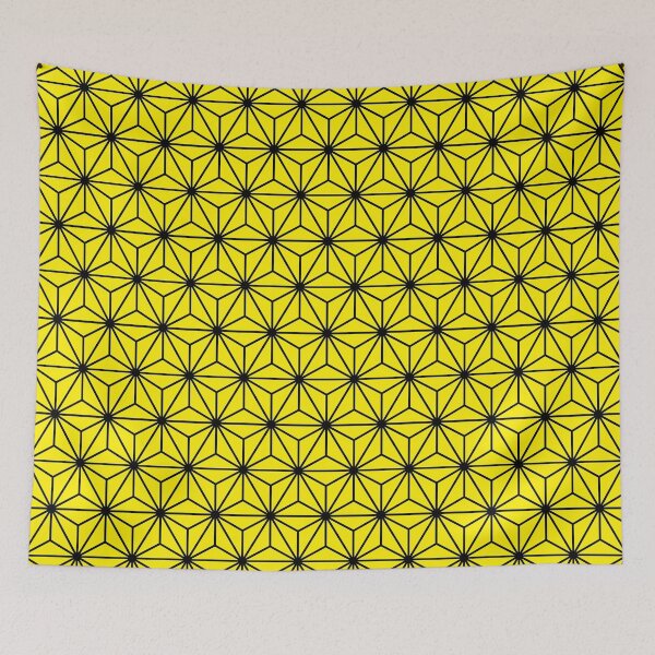 Item preview, Canary Yellow Asanoha - Japanese Traditional Pattern designed and sold by KinitaDesign.
