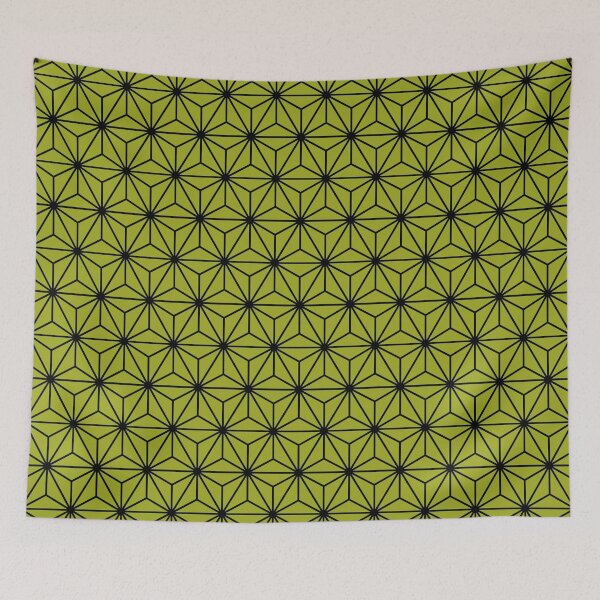 Item preview, Citron Yellow Asanoha - Japanese Traditional Pattern designed and sold by KinitaDesign.