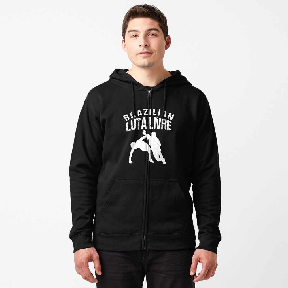 Awesome Brazilian Martial Arts Luta Livre Freestyle Fighter Zip Hoodie