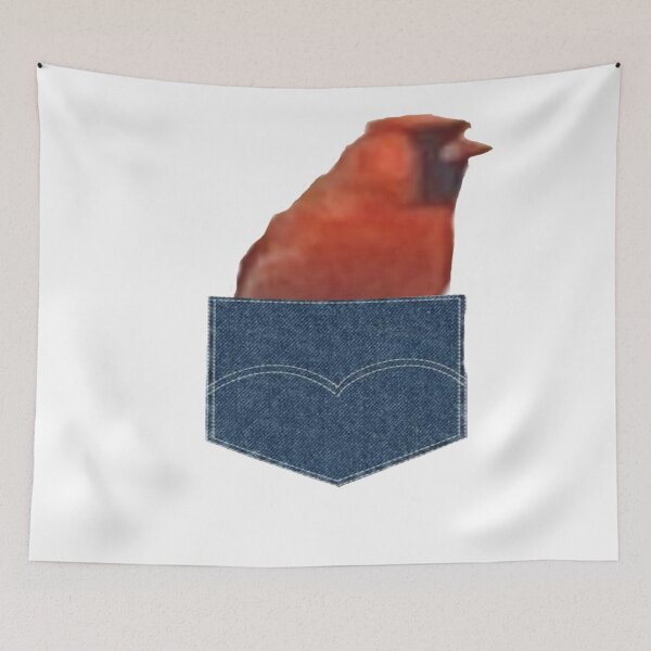 Item preview, CUTE RED ROBIN IN POCKET  designed and sold by RetroPlaceee.