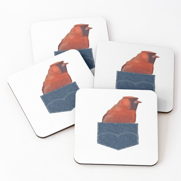 Item preview, CUTE RED ROBIN IN POCKET  designed and sold by RetroPlaceee.