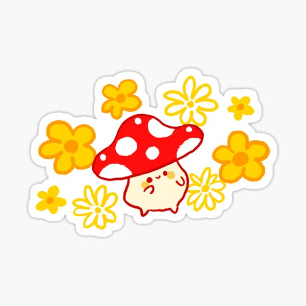 Groovy Vibing Mushroom Sticker