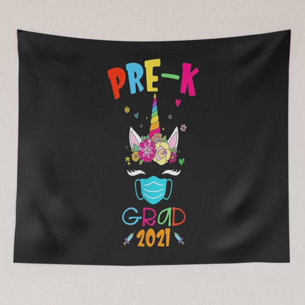 Item preview, PreK Graduate Grad 2021 for Girls Unicorn With Mask TShirt123 designed and sold by blancatawa.